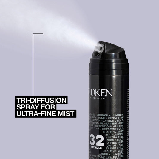 Redken Max Hold 32 Hairspray - 24 Hour Max Hold, Anti-Humidity Hairspray - 300ml