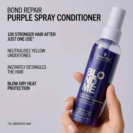 Schwarzkopf BLONDME Bond Repair Neutralizing Purple Spray Conditioner 150ml