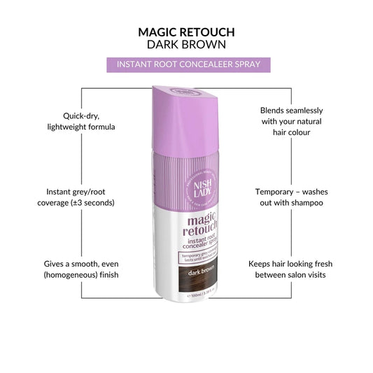 Nish Lady Hair Magic Retouch Dark Brown 100ml