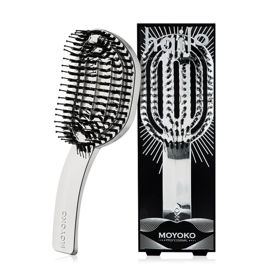 Moyoko Detangling Hailo Brush Silver Chrome