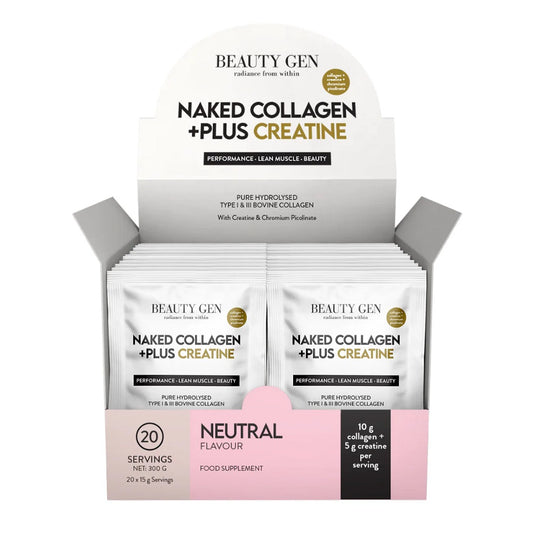 Beauty Gen Naked Collagen + Plus Creatine Satchets 20 x 15g (20 Servings)