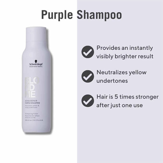 Schwarzkopf BlondMe Bond Repair Purple Shampoo 300ml