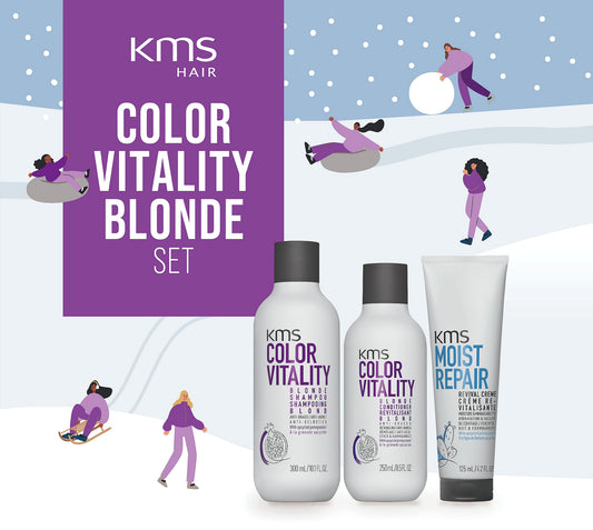 KMS Color Vitality Blonde Giftset Includes Complimentary Moisture Repair Revival Creme 125ml