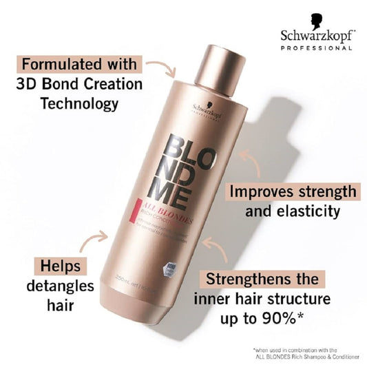 Schwarzkopf BLONDME All Blondes Rich Conditioner 300ml(Last Of Range)