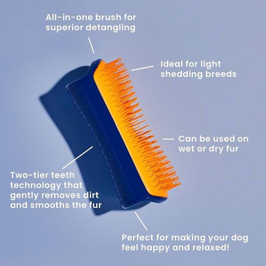 Pet Teezer Dog Grooming Brush Large Navy/Orange
