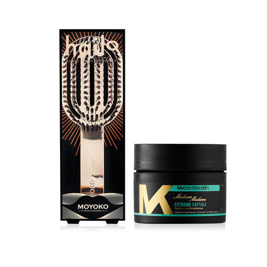 Mycro Keratin Madame Madame Masque 250ml + Moyoko Hailo Detangling Brush – Rosegold Chrome