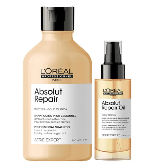 Loreal Absolut Repair Gold Shampoo & Oil Bundle